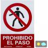 Señal PVC prohibido el paso de personas 21 x 30 cm