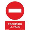 Señal PVC prohibido el paso de coches 21 x 30 cm