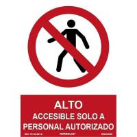 Señal PVC Prohibido el paso a personal no autorizado 21 x 30 cm