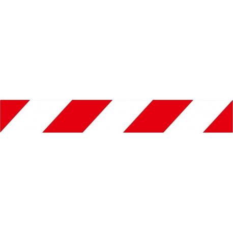 Rollo cinta señalización 7,5 cm 200 M blanco rojo