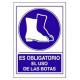 Señal PVC 21 x 30 cm Obligatorio Uso de botas 07SO-30