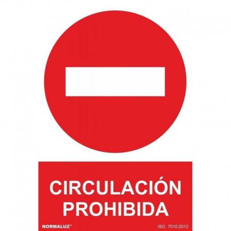 Señal PVC 21 x 30 cm Circulación prohibida
