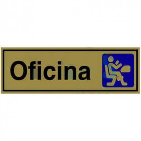 Señal de latón oro 180 x 60 oficina
