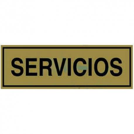 Señal latón oro 180 x 60 servicios Señal latón oro 180 x 60 servicios