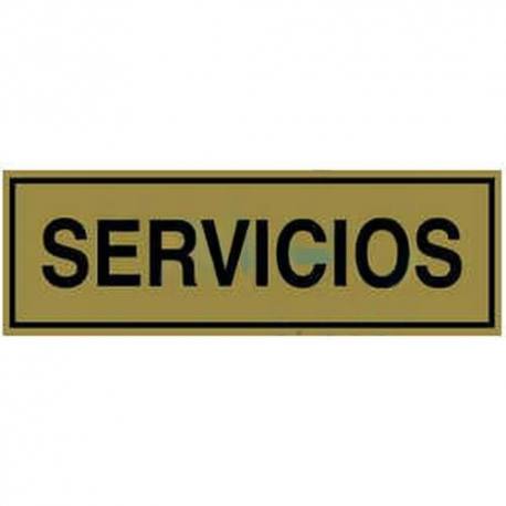 Señal latón oro 180 x 60 servicios