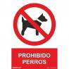 Se&ntilde;al PVC prohibido perros 21 x 30 cm