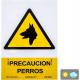 Señal PVC precaución perros 21 x 30 cm