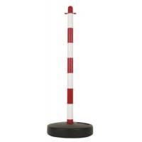 Poste con base para cadena rojo y blanco 90 cm