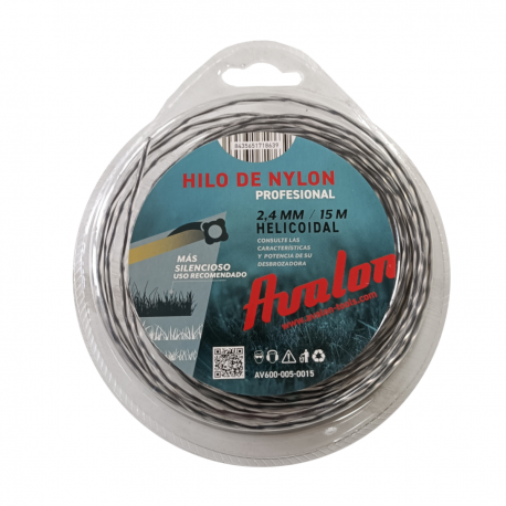 Hilo helicoidal de nylon Avalon para desbrozadora 2,4 mm