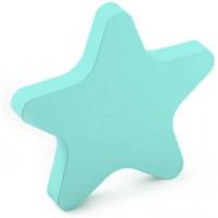 Pomo forma de estrella en madera 90 x 90 x 27 mm en color azul