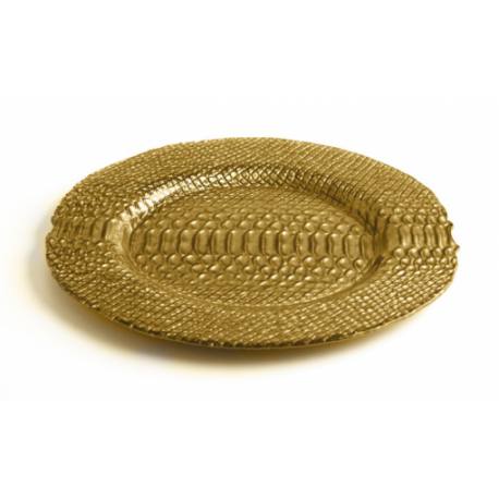 Bajoplato de madera color dorado 32,5 cm