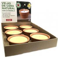 Velas cera natural citronela Terracota 9 x 5,5 cm