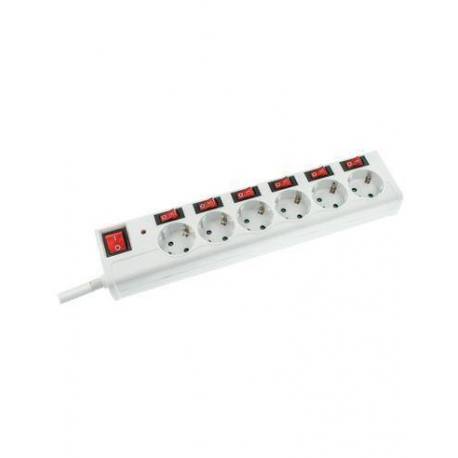 Base múltiple 3X1,5 interruptores individuales 6T. 1,5M