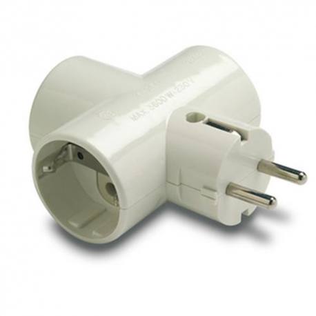 Adaptador triple TT cerámica 16A-250V