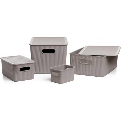 Cesta caja organizadora rectangular Baobab Tatay color Taupe