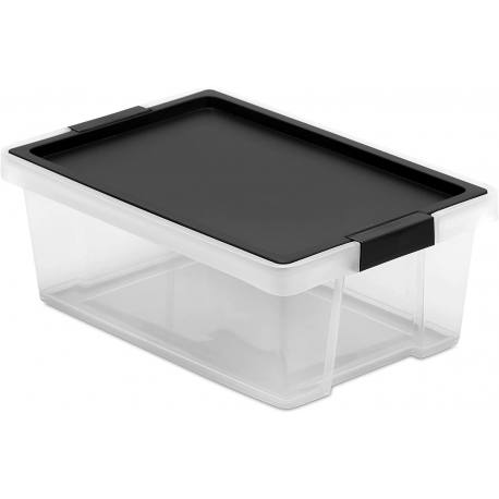 Caja de almacenamiento multiusos con tapa color negro Tatay New