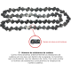 Cadena para motosierra 3/8 LP 0.050 Diente cuadrado