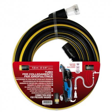 Manguera hidrolavadora 7.5 m + filtro + conectores - 1
