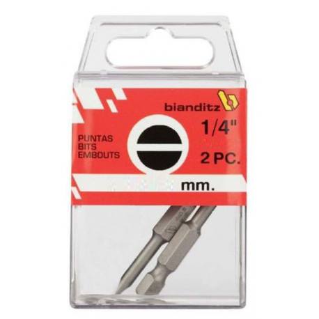 Punta de atornillar boca plana Bianditz 1/4