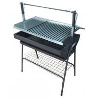 Barbacoa para leña y carbón con parrilla y plancha 80 cm