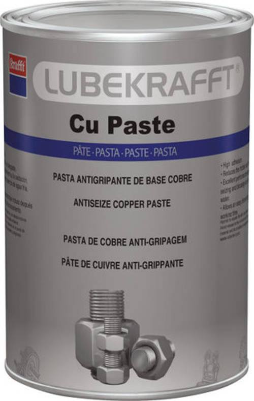 49582 - Pasta de cobre industrial antiagarrotamiento y lubricante, botella  de 8 onzas con tapa pincel, cobre oscuro