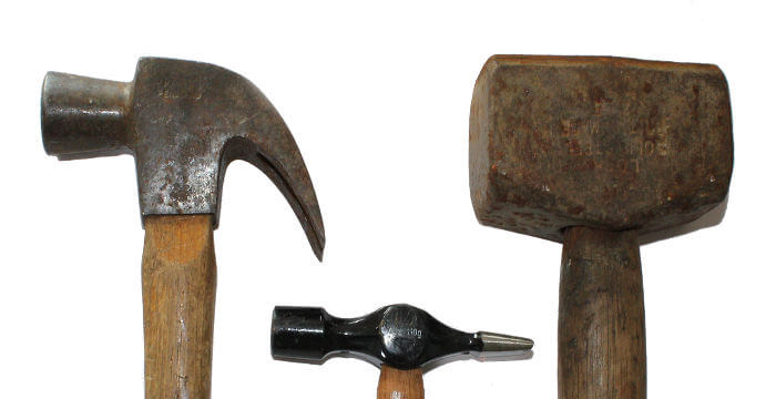 Los diferentes martillo y de un mazo